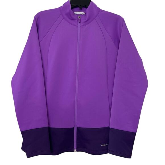 ANNIKA Cutter & Buck Purple CB DryTec UPF50+ Full Zip Jacket L Golf Performance - Picture 2 of 12